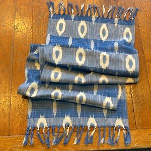 Ikat table runner, handmade in India and a fair trade item.